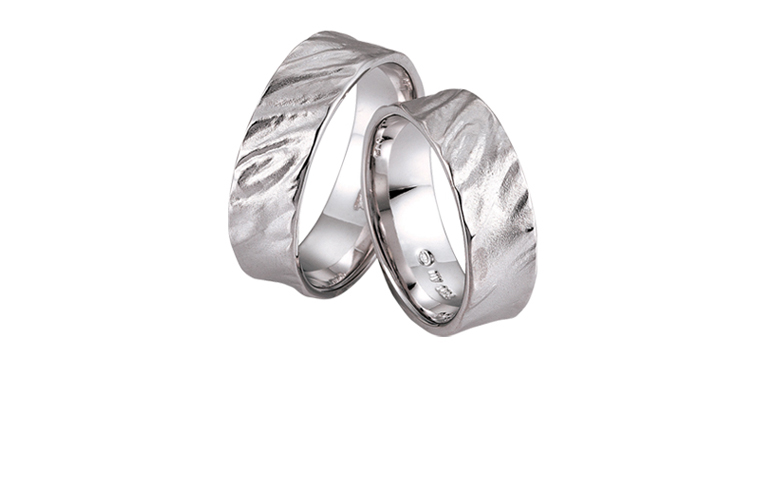 45196+45197-wedding rings, whitegold 750
